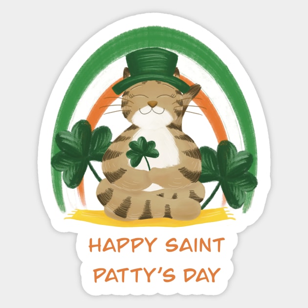 Happy St Patty‘s Day Sticker by AbbyCatAtelier